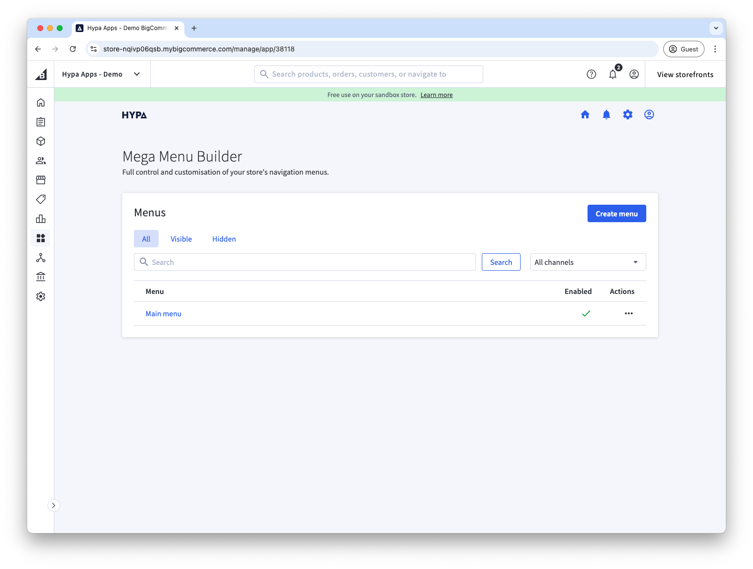 Create menu button in Mega Menu Builder
