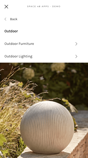 Mobile menu with a parent breadcrumb